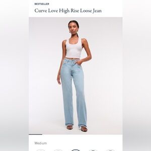 Abercrombie Curve Love High Rise Loose Jean Medium